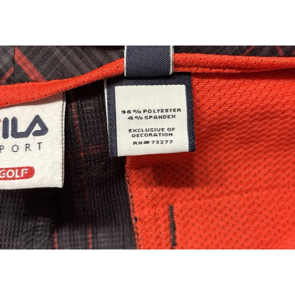 Fila Sport Golf Mens 40 Plaid Golf Shorts Black Red Stretch Athletic Fit EUC